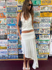 Ruched Detail Asymmetric Skirt White