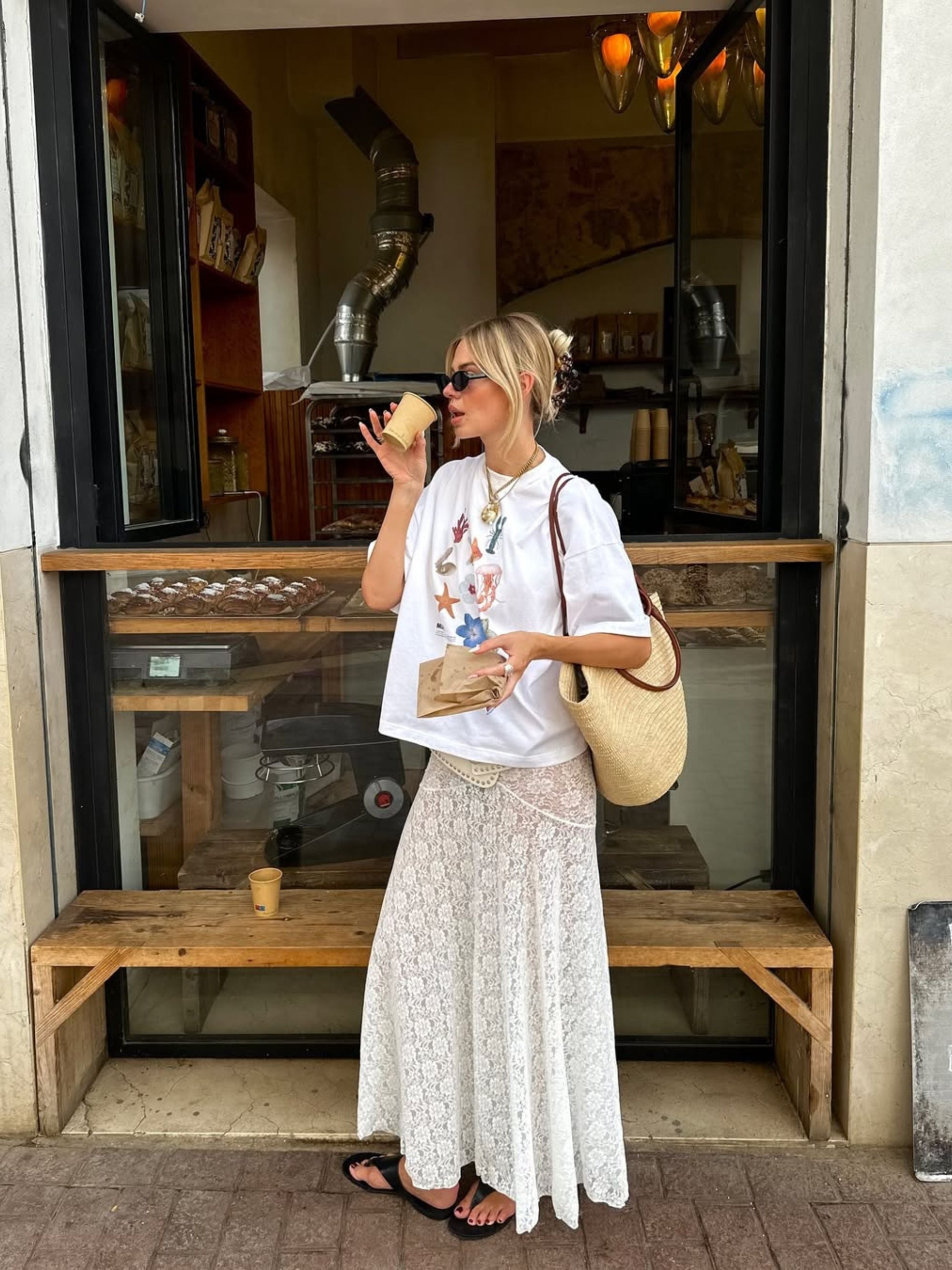 新品未使用　ALEXIA STAM Lace Long Skirt ホワイト M Long Lace Skirt White – The Room Antwerp