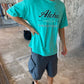 Oversized Aloha Tee Vintage Teal Blue