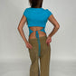 Open Back Strings Detail Tee Blue