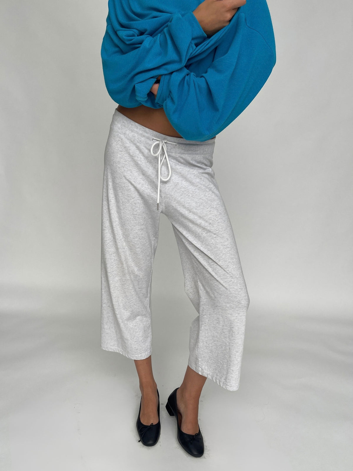 Cropped Jogger Pants Light Grey