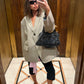 Oversized Checked Blazer Latte