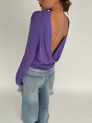 Draped Back Top Purple