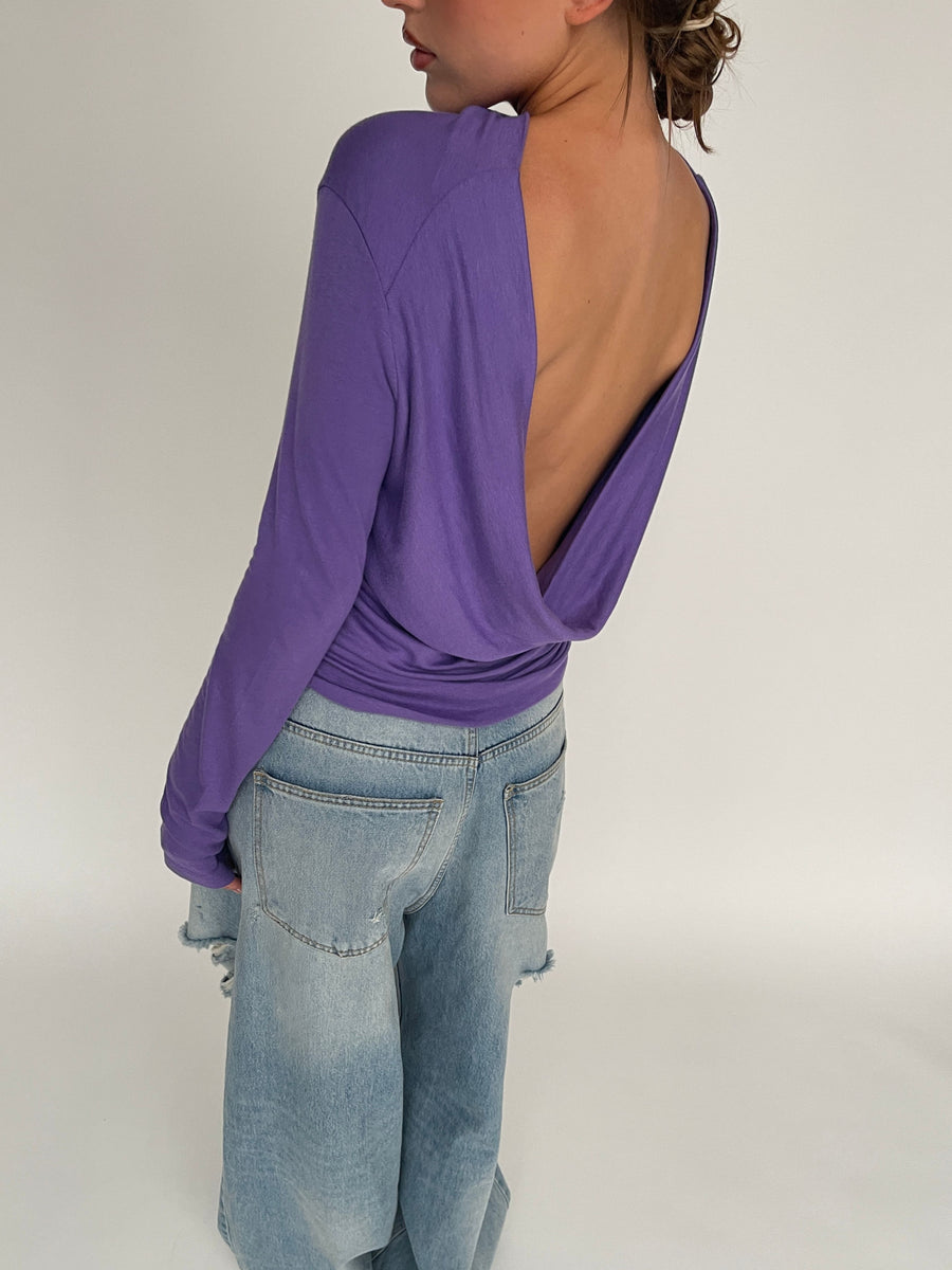 Draped Back Top Purple