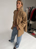Oversized Side Slit Blazer Camel