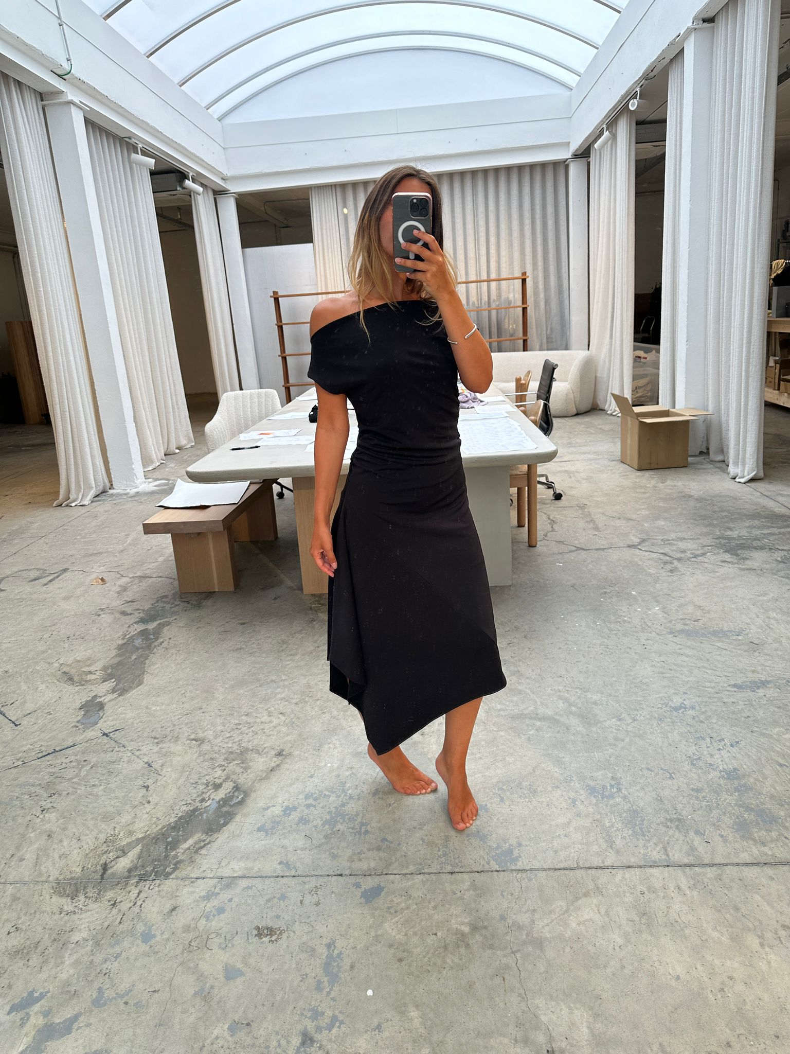 Off Shoulder Asymmetric Dress Black The Room Antwerp Off Shoulder Asymmetric Dress Black The Room Antwerp