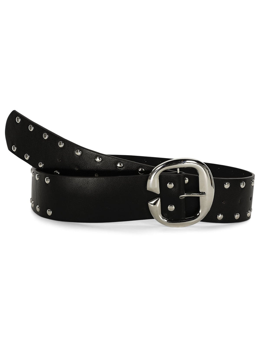 Wide Studded Belt Black