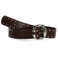 Wide Studded Belt Brown