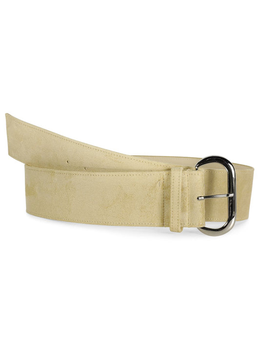Wide Belt Suede Butter Yellow
