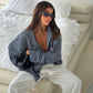 Oversized Checked Shirt Navy