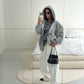 Double Layered Zipped Hooded Vest Grey