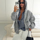 Double Layered Zipped Hooded Vest Grey