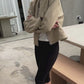 Padded High Neck Strap Detail Jacket Tan