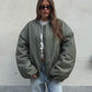 Oversized Bomber Oil Khaki