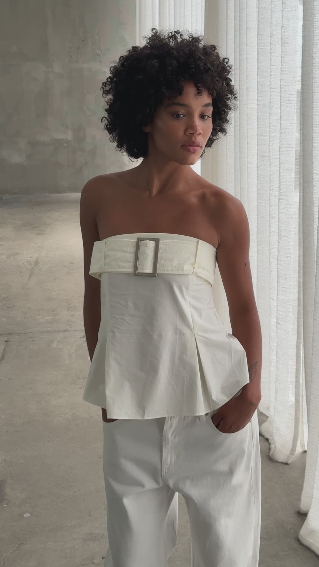 Belted Bustier Top Ivory – The Room Antwerp