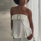 Belted Bustier Top Ivory