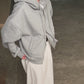 Double Layered Zipped Hooded Vest Grey