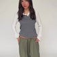 Contrast Striped Longsleeve Grey