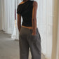 Fringe Jogger Pants Grey