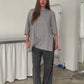 Oversized Side Slit Tee Heather Grey