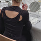 Open Back Sports Top Black