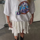 Oversized Jazz Graphic Tee White