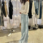 Fringe Trim Light Blue Jeans
