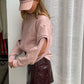 Patent Faux Leather Skirt Burgundy