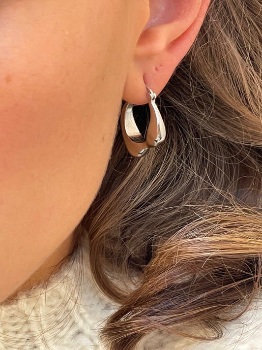 Shaped silver earrings