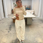 Draped Shoulder Knit Ivory