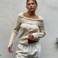 Draped Shoulder Knit Ivory