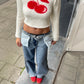 Cherry Fluffy Knit