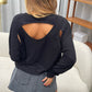 Open Back Top Black