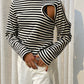 Cut Out Striped Long Sleeve Tee