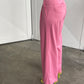 Classic Contrast Stitch Pants Pink