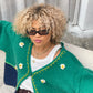 Flower Bicolour Knitted Cardigan