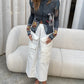 Front Pocket Cargo Long Skirt Ecru