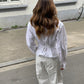 Padded Front Pleated Blouse White