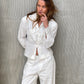 Padded Front Pleated Blouse White