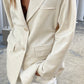 Padded Cut Out Blazer Cream