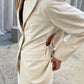 Padded Cut Out Blazer Cream