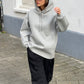 Long Fitted Oversized Hoodie Grey