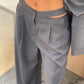 Cut Out Suit Pants Grey