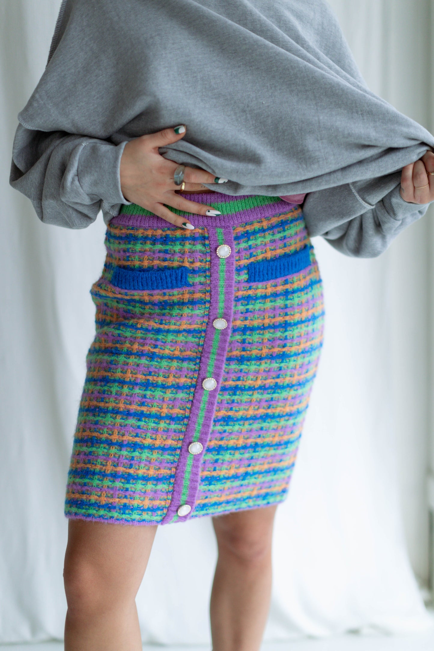 Blair Skirt Tweed Purple