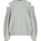 Cut Out Shoulders Sweater Heather Grey
